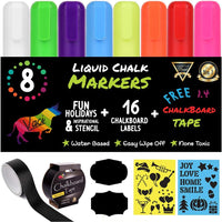 Thumbnail for Vaci Chalk Markers Pack of 8 + Chalkboard Tape - liquidation.store