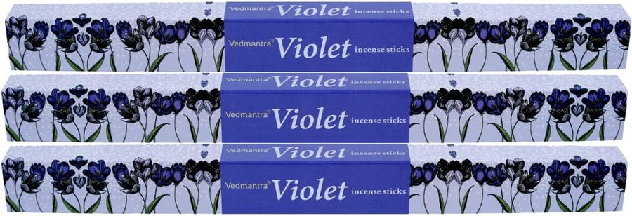 Vedmantra Violet Incense Sticks With Incense Holder - 6 Pack X 20 Sticks - liquidation.store