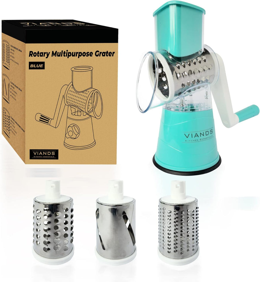 VIANDS Rotary Multipurpose Grater - Blue - liquidation.store
