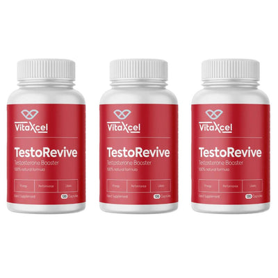 VitaXcel TestoRevive Testosterone Booster - 360 Capsules - liquidation.store