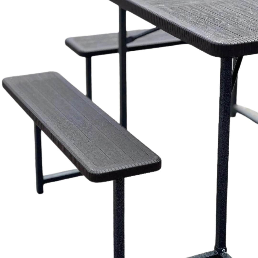 Vivo Fuori 34" Square Picnic Table Set - liquidation.store