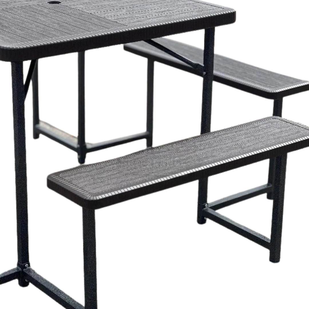 Vivo Fuori 34" Square Picnic Table Set - liquidation.store