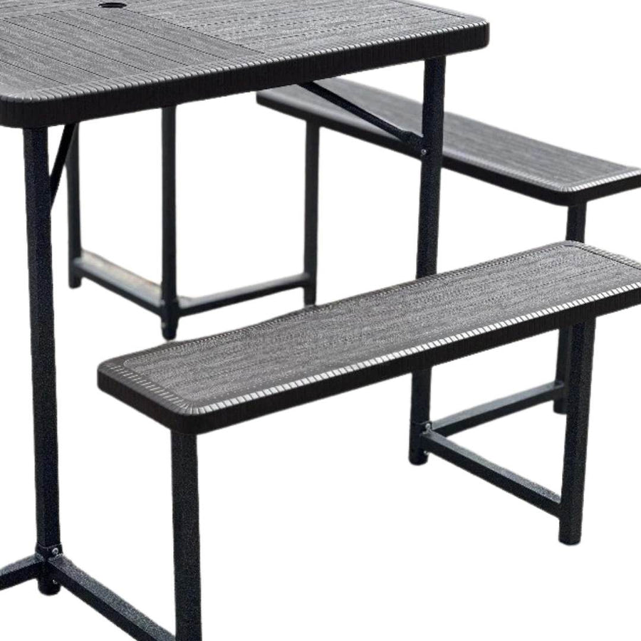 Vivo Fuori 34" Square Picnic Table Set - liquidation.store