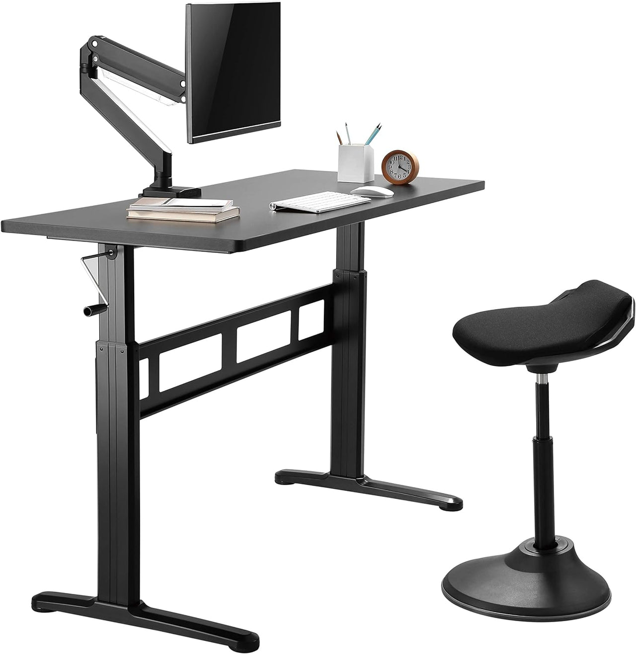 VonHaus Height Adjustable Large Standing Desk - 140cm - liquidation.store