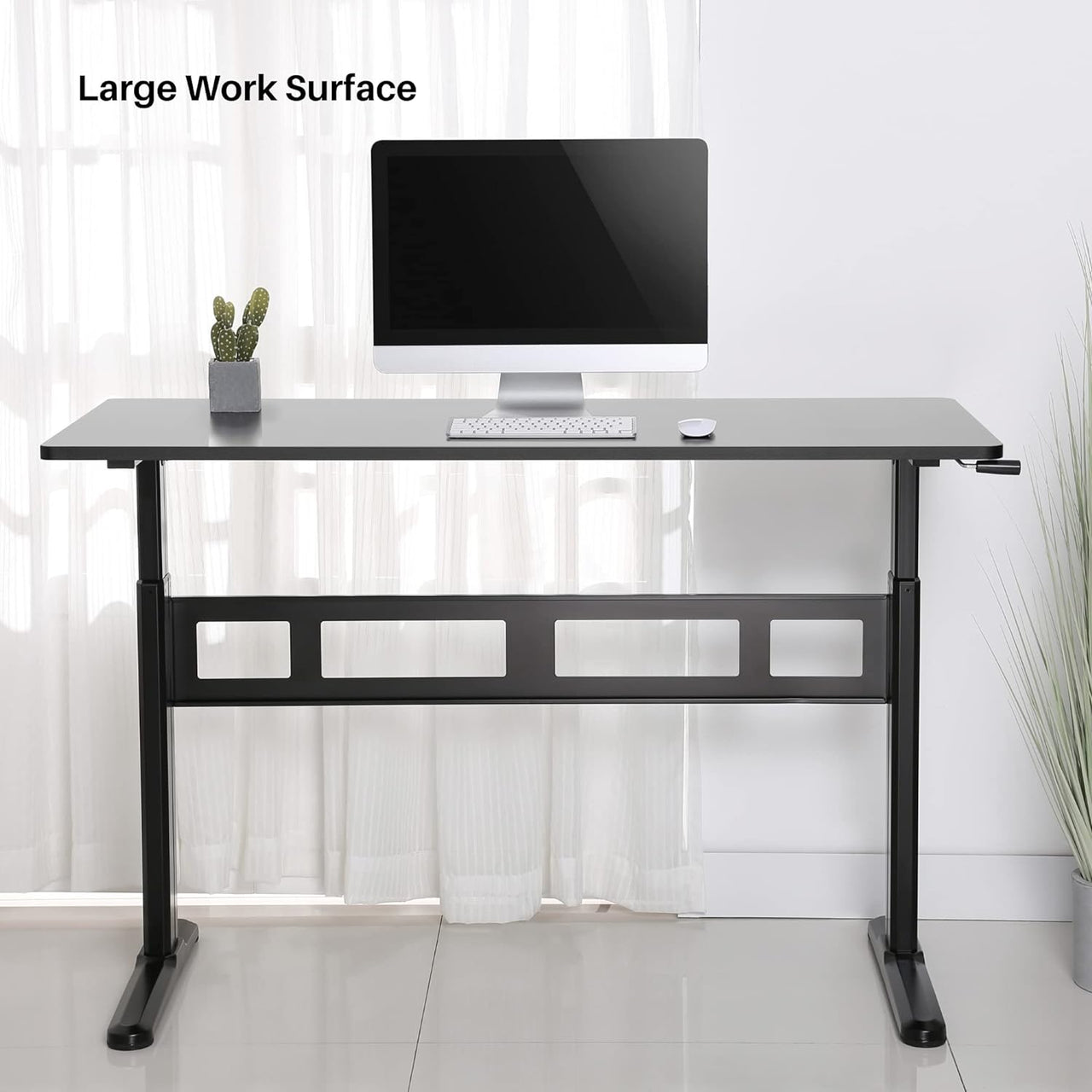 VonHaus Height Adjustable Large Standing Desk - 140cm - liquidation.store