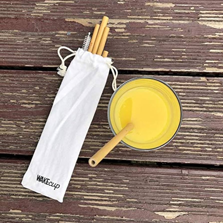 WakeCup Reusable Bamboo Straws - 8 pack - liquidation.store