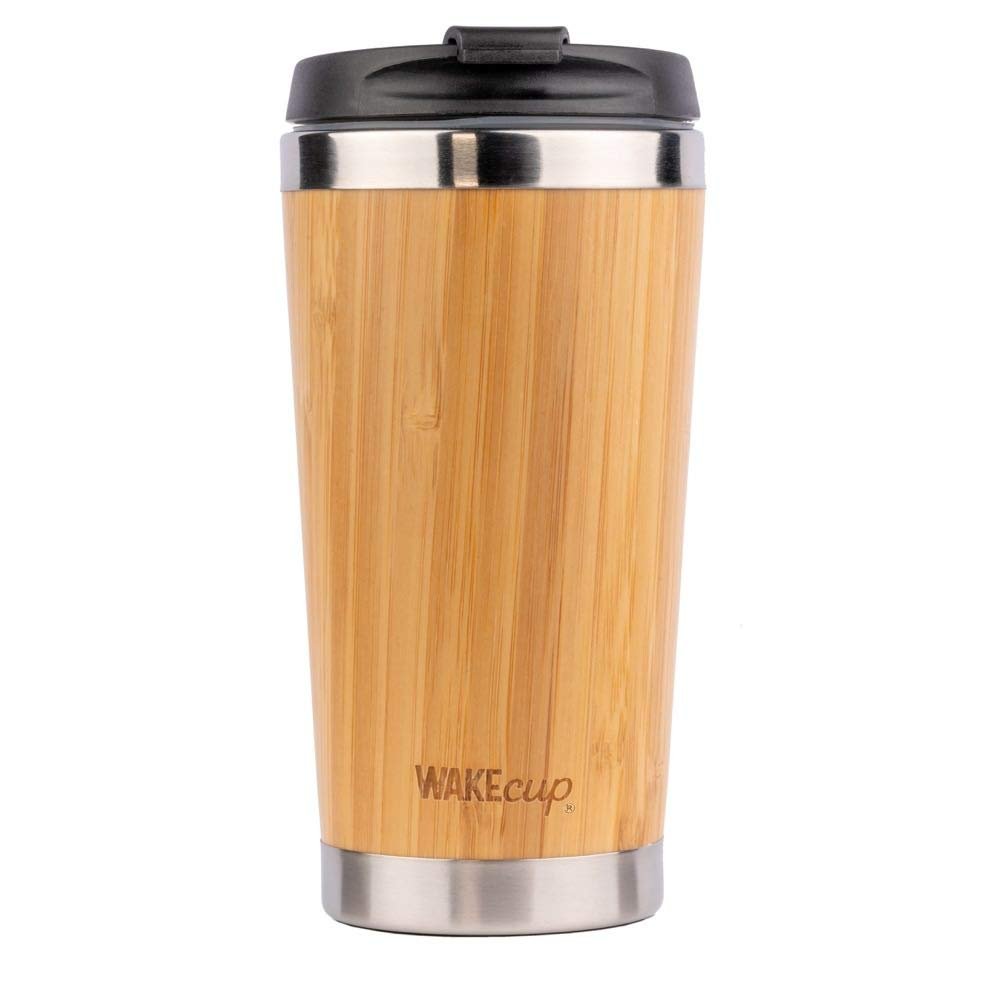 WakeCup Reuseable Bamboo Coffee Cup 420ml - liquidation.store