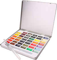 Watercolour Paint Set 42 Pans with Waterbrush – Richly Pigmented Artist Colours - liquidation.store