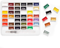 Watercolour Paint Set 42 Pans with Waterbrush – Richly Pigmented Artist Colours - liquidation.store