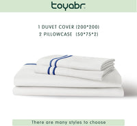 Thumbnail for White Double Duvet Cover Set - 3 piece Cotton and Tencel Blend - liquidation.store