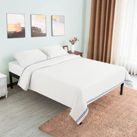 Thumbnail for White Double Duvet Cover Set - 3 piece Cotton and Tencel Blend - liquidation.store