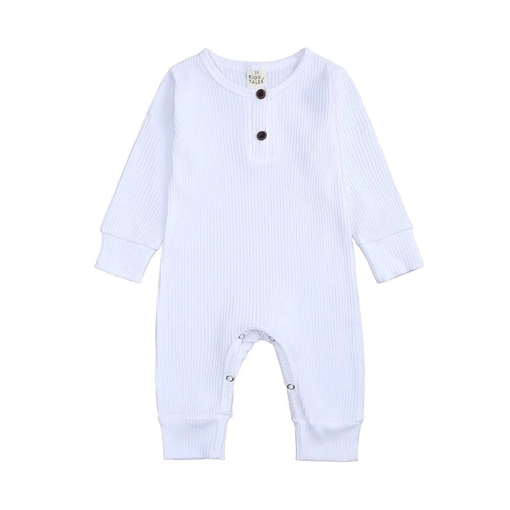 White Henley - Style Baby Sleepsuit (Various Styles) - liquidation.store