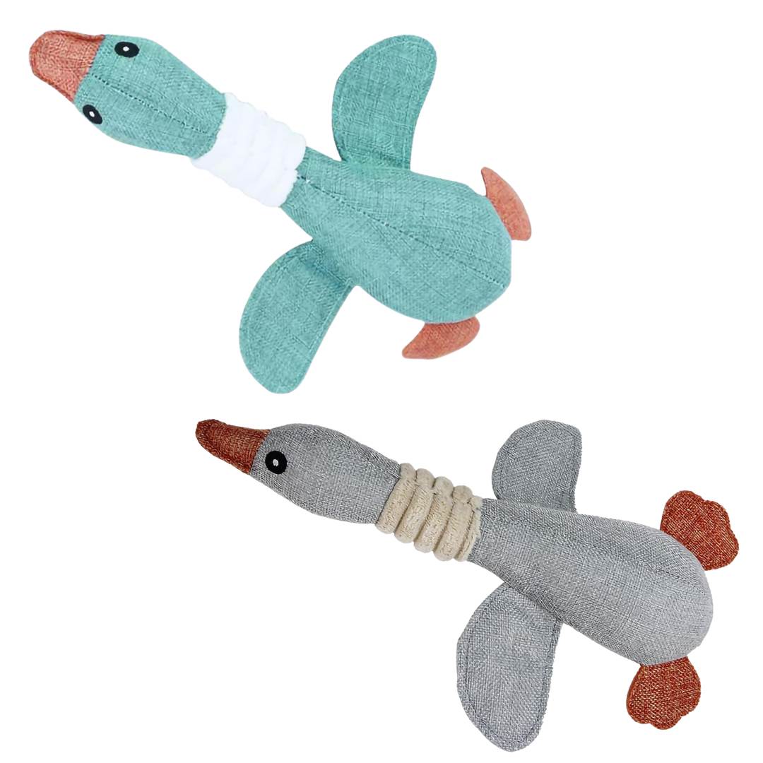 Wild Goose Squeaky Dog Toys for Small to Medium Dogs (Grey & Blue) - liquidation.store