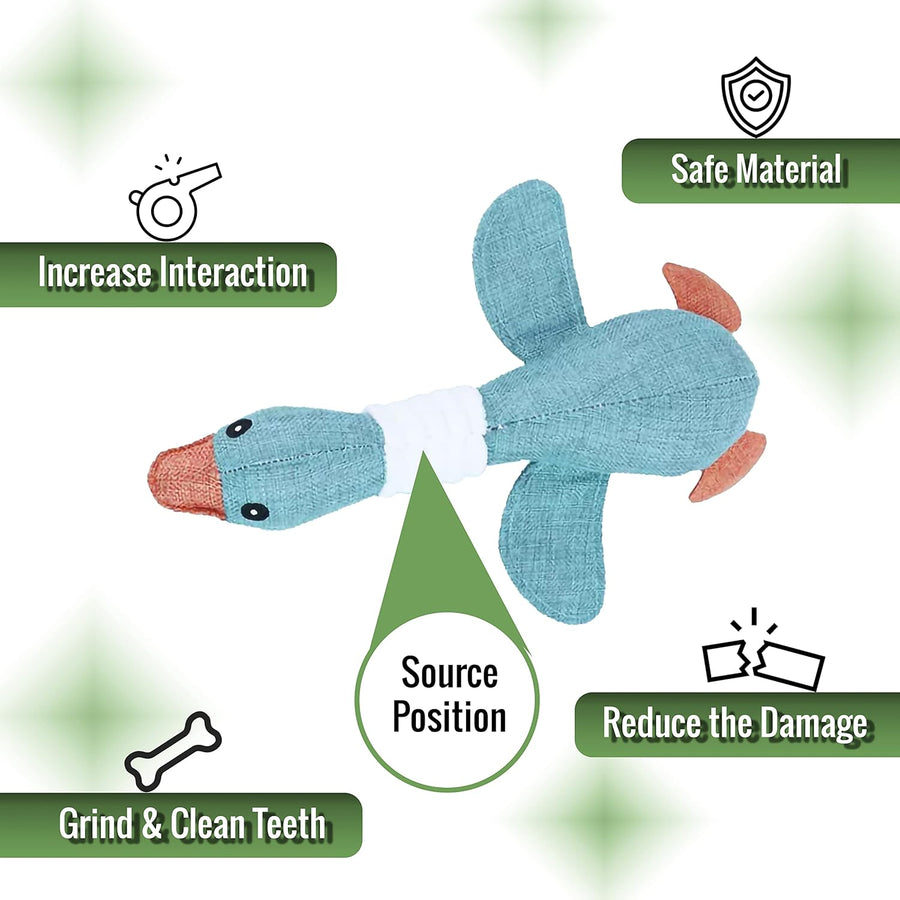 Wild Goose Squeaky Dog Toys for Small to Medium Dogs (Grey & Blue) - liquidation.store