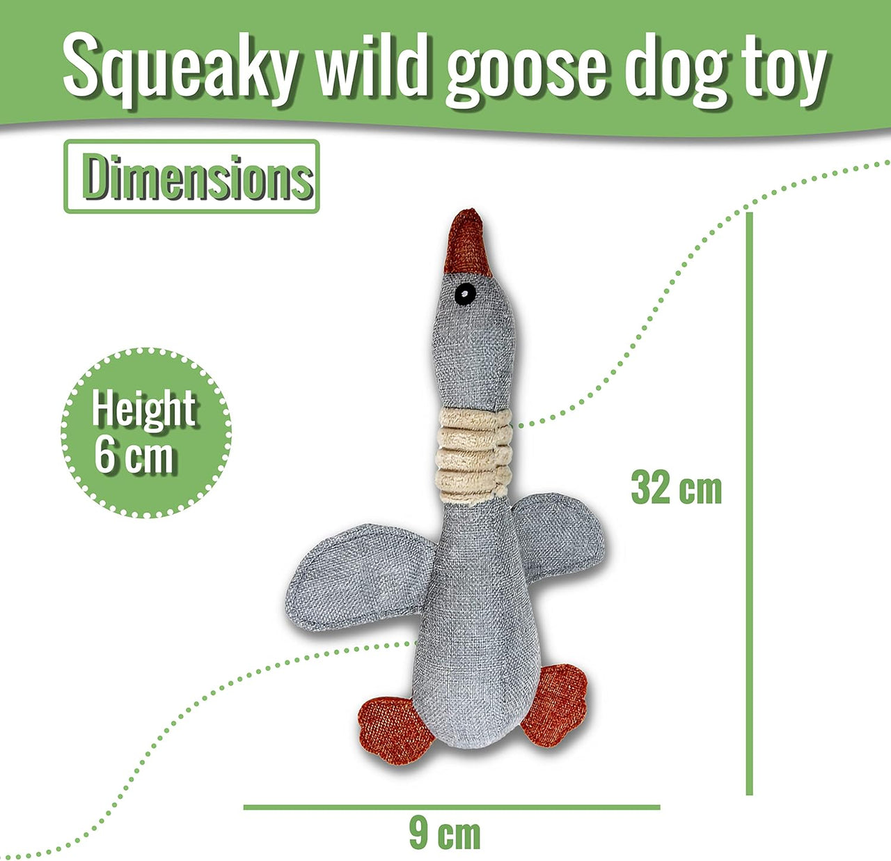 Wild Goose Squeaky Dog Toys for Small to Medium Dogs (Grey & Blue) - liquidation.store