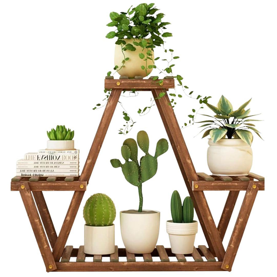 Wooden Plant Stand for Indoor and Outdoor Use - 4 Levels - liquidation.store