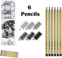 Thumbnail for World of Colour Set of 6 Sketching Pencils - B, 2B, 3B, 4B, 5B, 6B - liquidation.store
