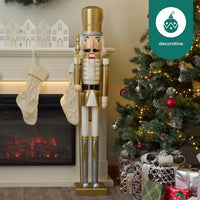 XXL Handmade Giant Wooden Christmas Nutcracker Soldier King, 120cm / 4ft - liquidation.store