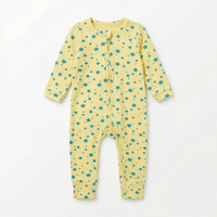 Yellow Stars Baby Zip Sleepsuit - 9 - 12M - liquidation.store