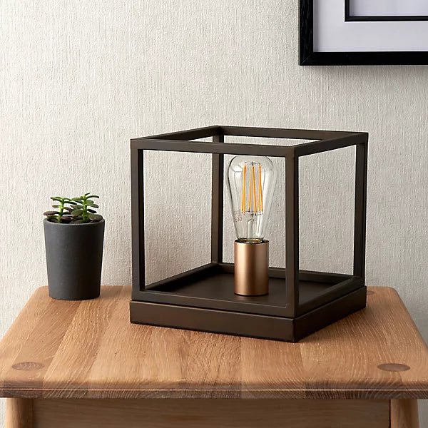 York Square Matt Bronze effect Table lamp - liquidation.store