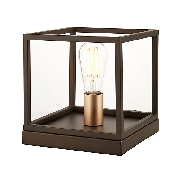 York Square Matt Bronze effect Table lamp