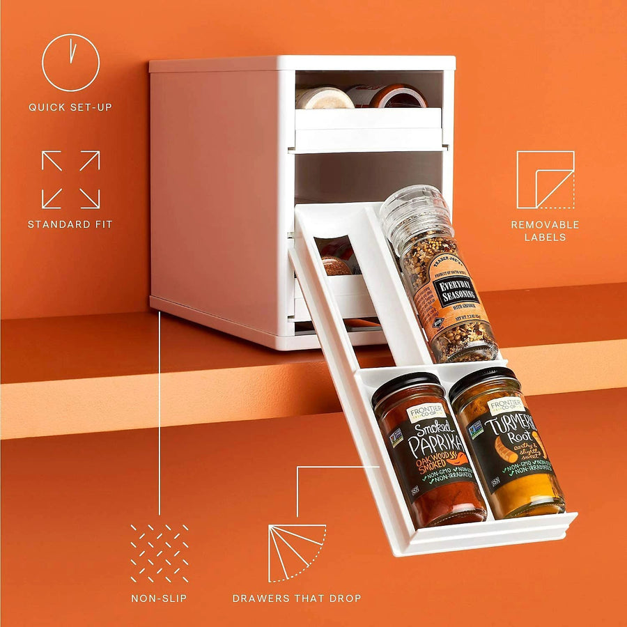YouCopia MiniStack Spice Rack Drawer 12 Bottle Capacity - liquidation.store