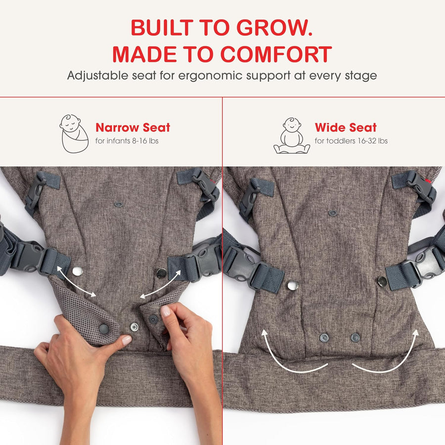 You+ME 4-in-1 Mesh Baby Carrier Newborn to Toddler - 3.5-14.5 kg (Grey) - liquidation.store