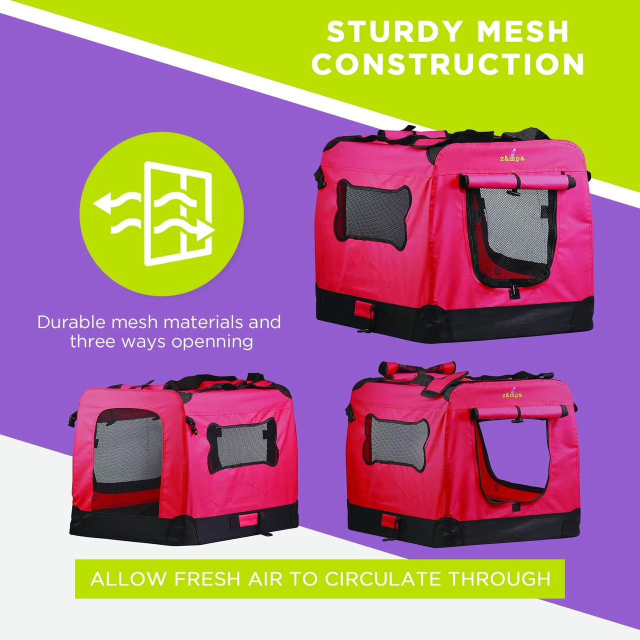 Zampa Pet Portable Crate – Great for Travel, Home and Outdoor - Red (XS) - liquidation.store