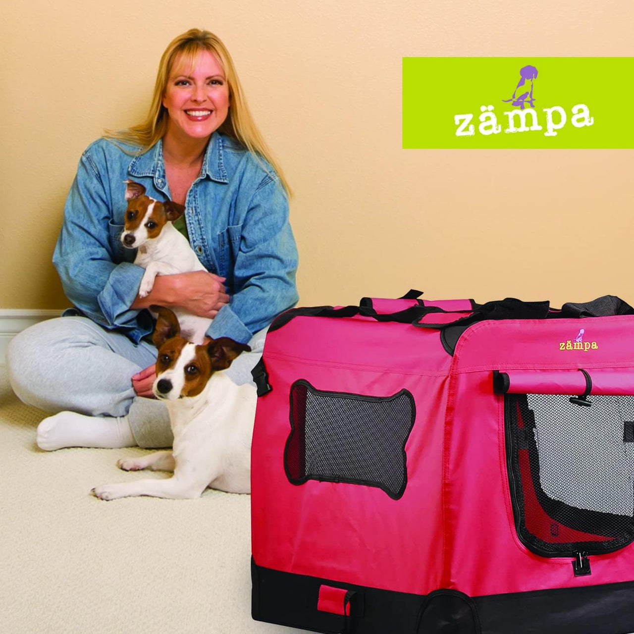 Zampa Pet Portable Crate – Great for Travel, Home and Outdoor - Red (XS) - liquidation.store