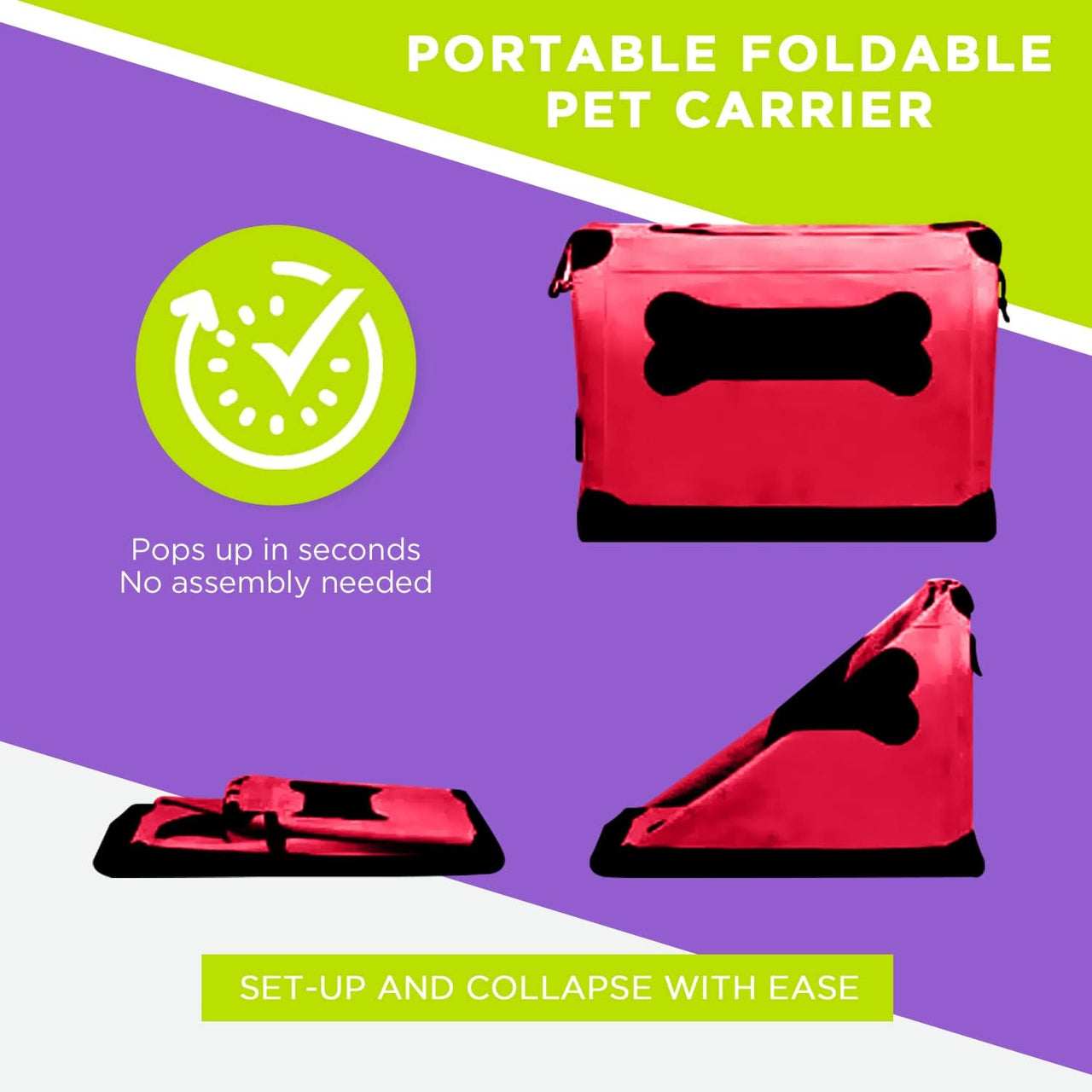 Zampa Pet Portable Crate - Red (XXL) - liquidation.store