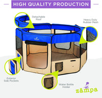 Thumbnail for Zampa Popup Pet Playpen (Blue - Medium) - liquidation.store