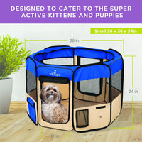 Thumbnail for Zampa Popup Pet Playpen - Blue (SML) - liquidation.store