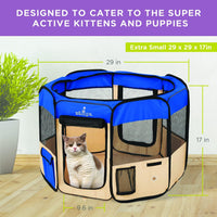 Thumbnail for Zampa Popup Pet Playpen - Blue XS - liquidation.store