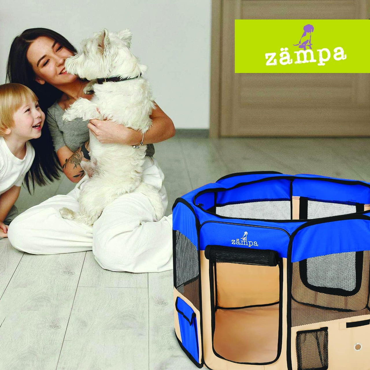 Zampa Popup Pet Playpen - Blue XS - liquidation.store