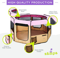Thumbnail for Zampa Popup Pet PlayPen (Light Pink - Large) - liquidation.store