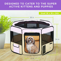 Thumbnail for Zampa Popup Pet Playpen - Pink Small - liquidation.store