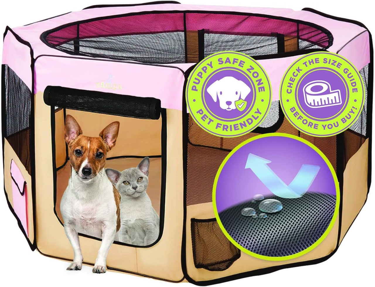 Zampa Popup Pet Playpen - Pink Small - liquidation.store