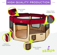 Thumbnail for Zampa Popup Pet Playpen (Red XL) - liquidation.store