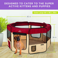 Thumbnail for Zampa Popup Pet Playpen (Red XL) - liquidation.store