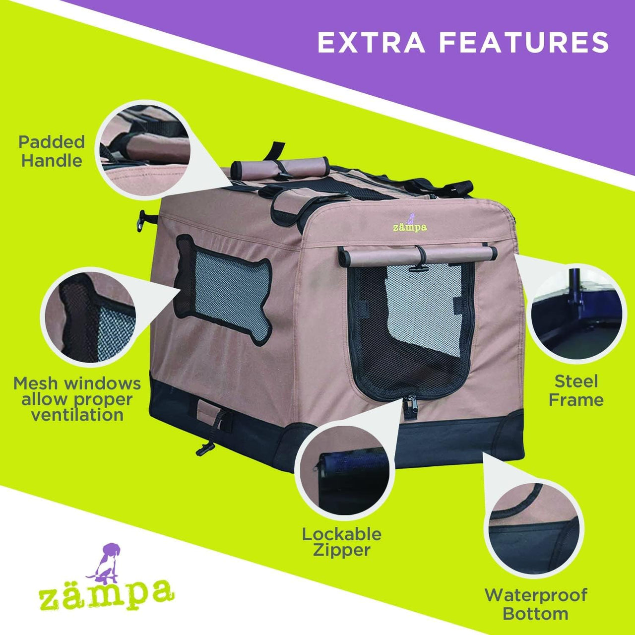 Zampa Portable Pet Crate - liquidation.store