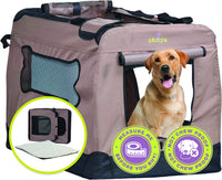 Thumbnail for Zampa Portable Pet Crate - Brown (XL) - liquidation.store