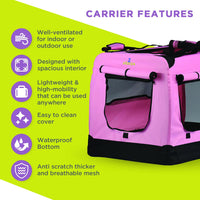 Thumbnail for Zampa Portable Pet Crate - Pink (XXXL) - liquidation.store