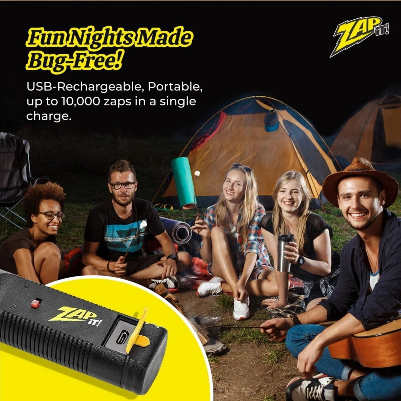 Zap It! Electric Fly Swatter Rechargeable Fly Zapper - Medium - liquidation.store