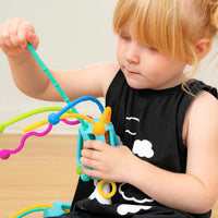 Thumbnail for Zippee Pull String Sensory Activity Toy with Unique Textures & Sound - Producing Cords - liquidation.store