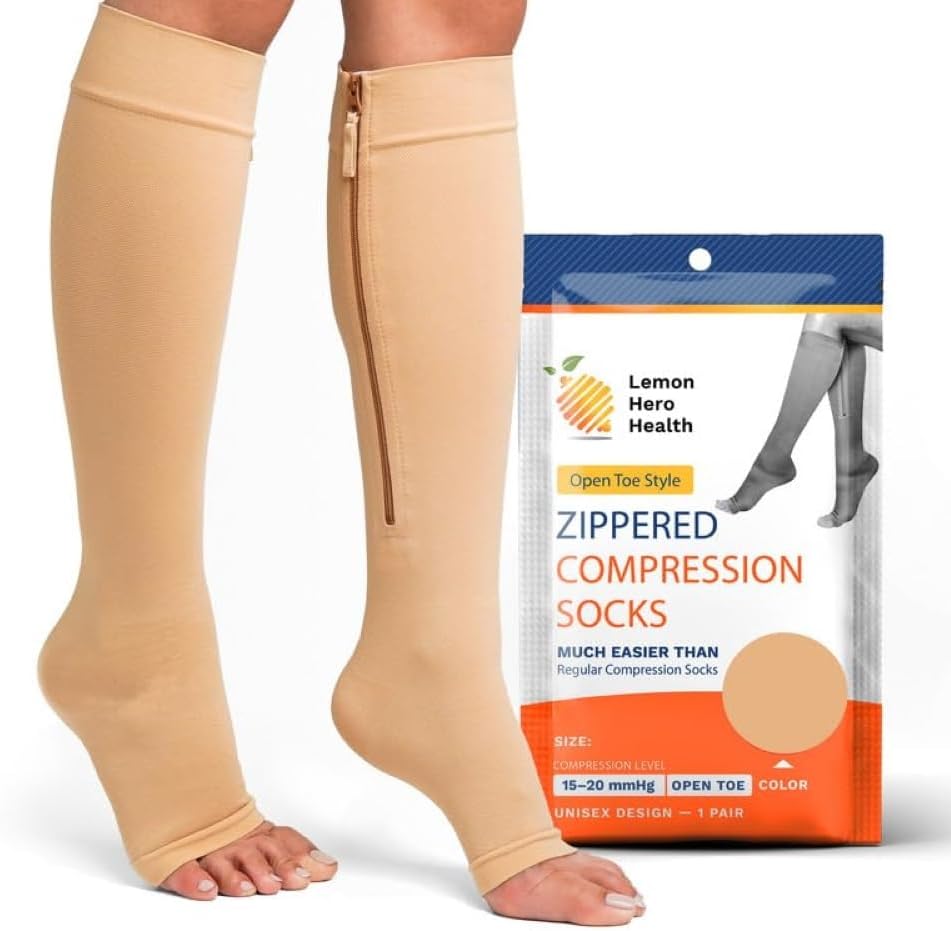 Zipper Compression Socks - Lemon Hero Health - liquidation.store