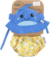 Zoocchini Unisex Baby Swim Diaper & Sunhat - Whale (12 - 24M) - liquidation.store