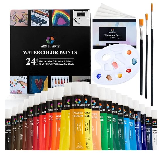 AEM Watercolour Paint Set - 24 x 12ml colours - liquidation.store