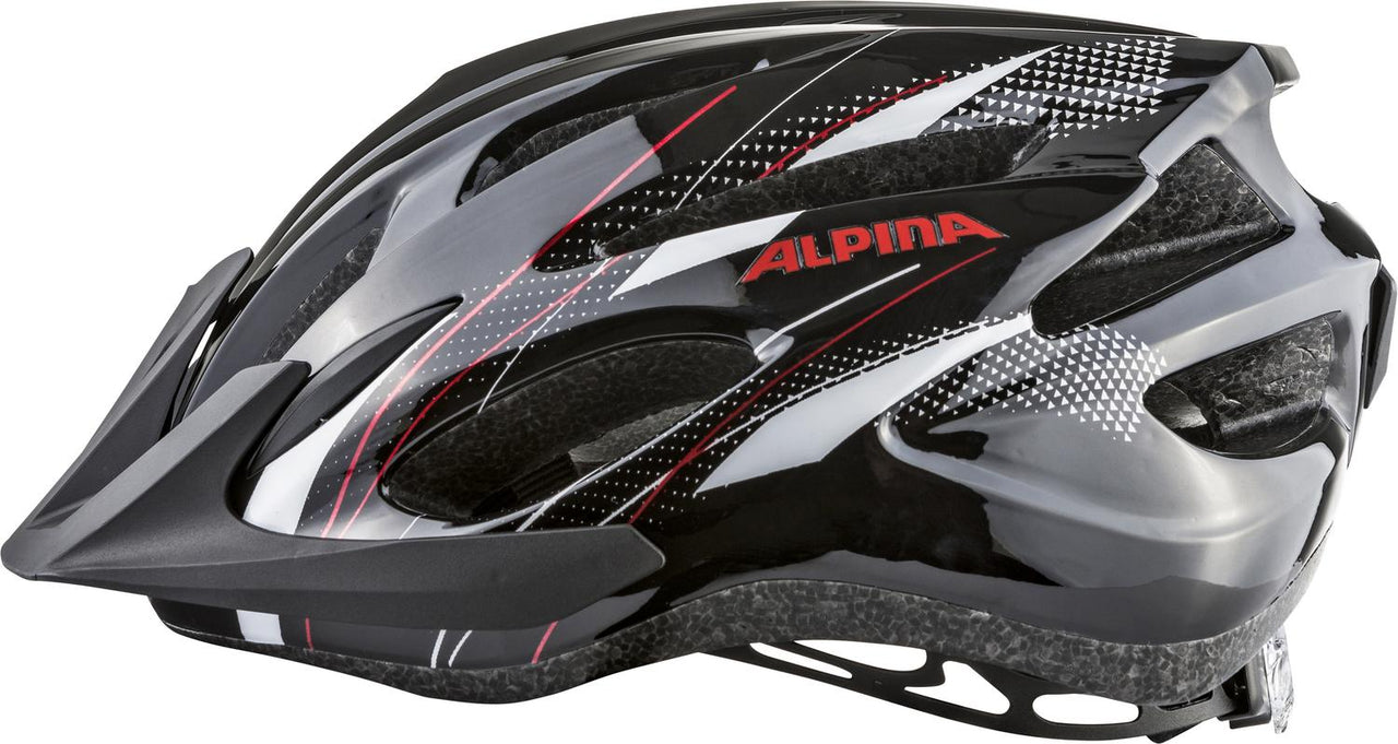 Alpina MTB 17 Touring Bike Helmet - Black/White/Red - Various Sizes - liquidation.store