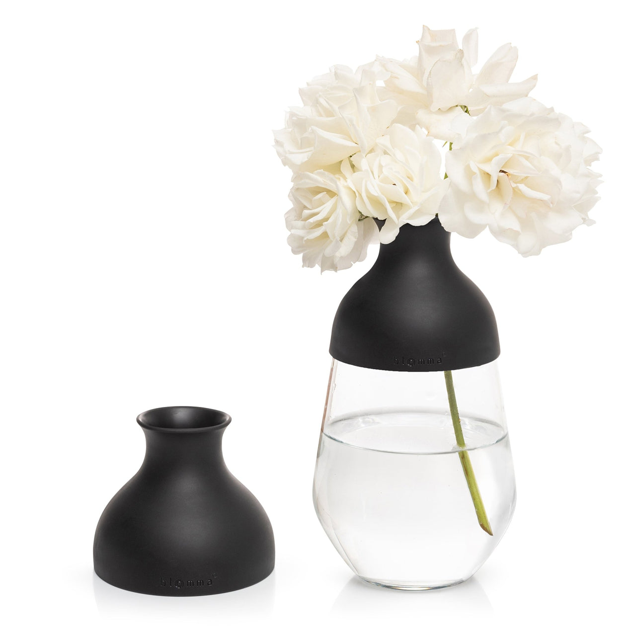 Blomma 2 Pcs Black Small Flex Topper Vase Lids for Glass – Modern Flower Vase Topper – Fit to Any Wine Glass or Water Glass - liquidation.store