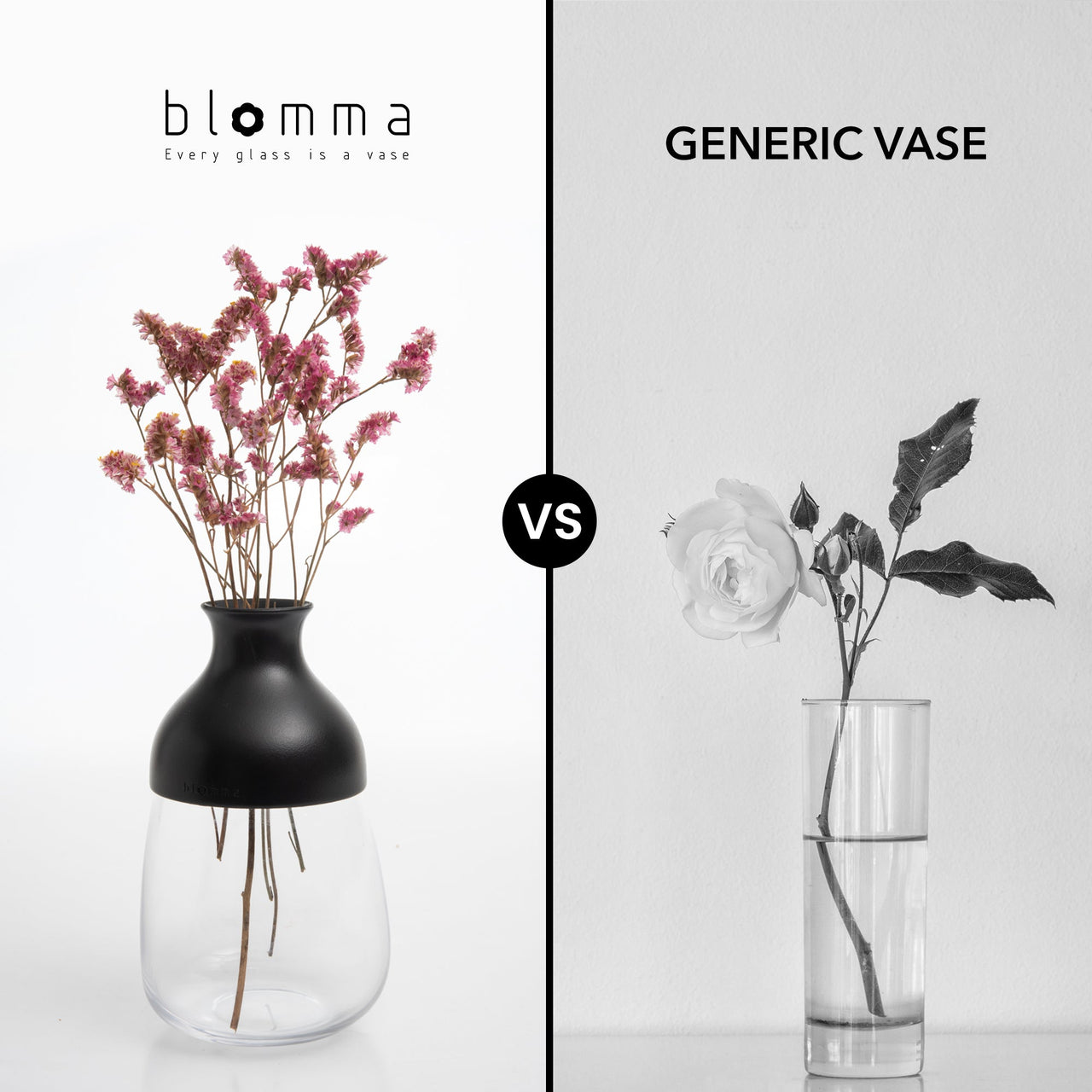 Blomma 2 Pcs Black Small Flex Topper Vase Lids for Glass – Modern Flower Vase Topper – Fit to Any Wine Glass or Water Glass - liquidation.store